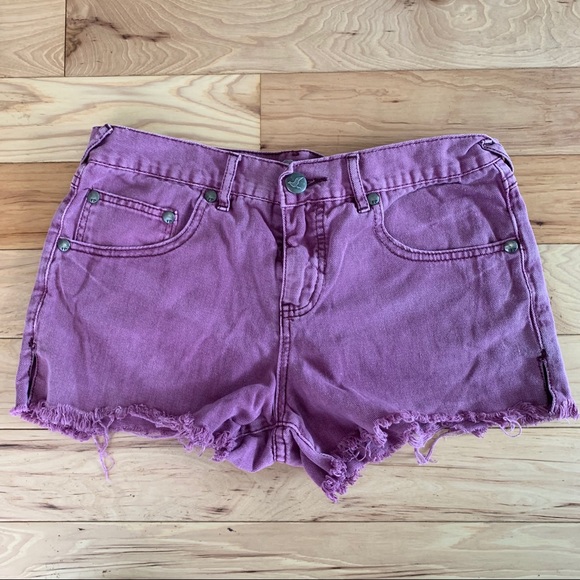 Free People Pants - Free people purple denim shorts